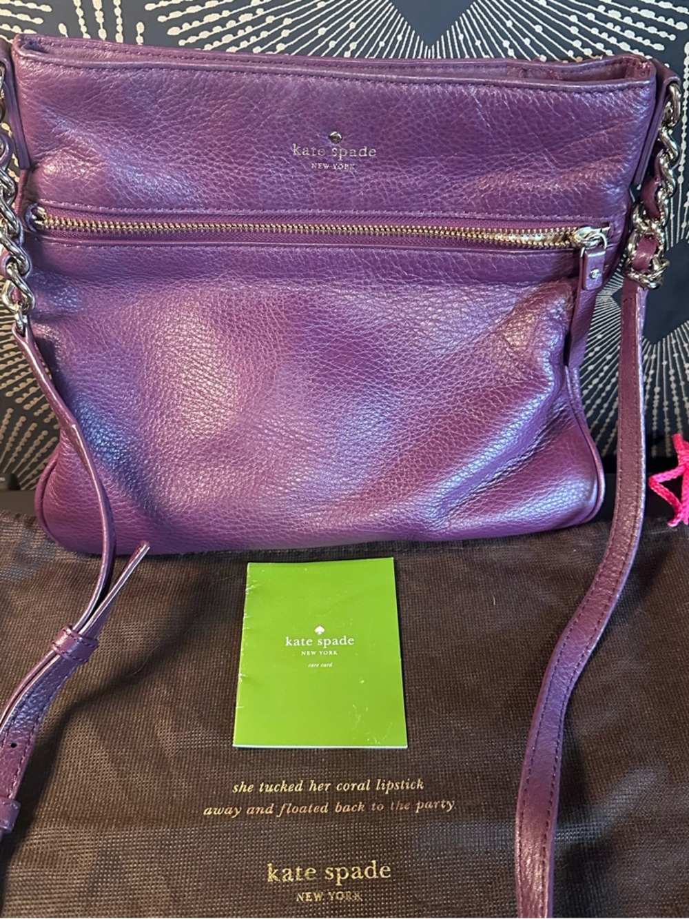 kate spade Plum Purple Pebbled Leather Crossbody Bag
